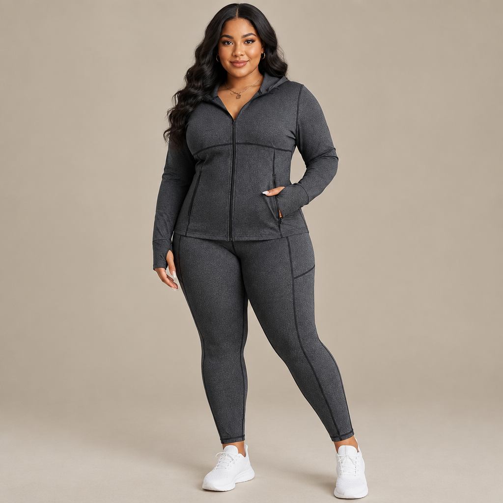 Plus Size Women's Tracksuit (Jacket   Leggings)