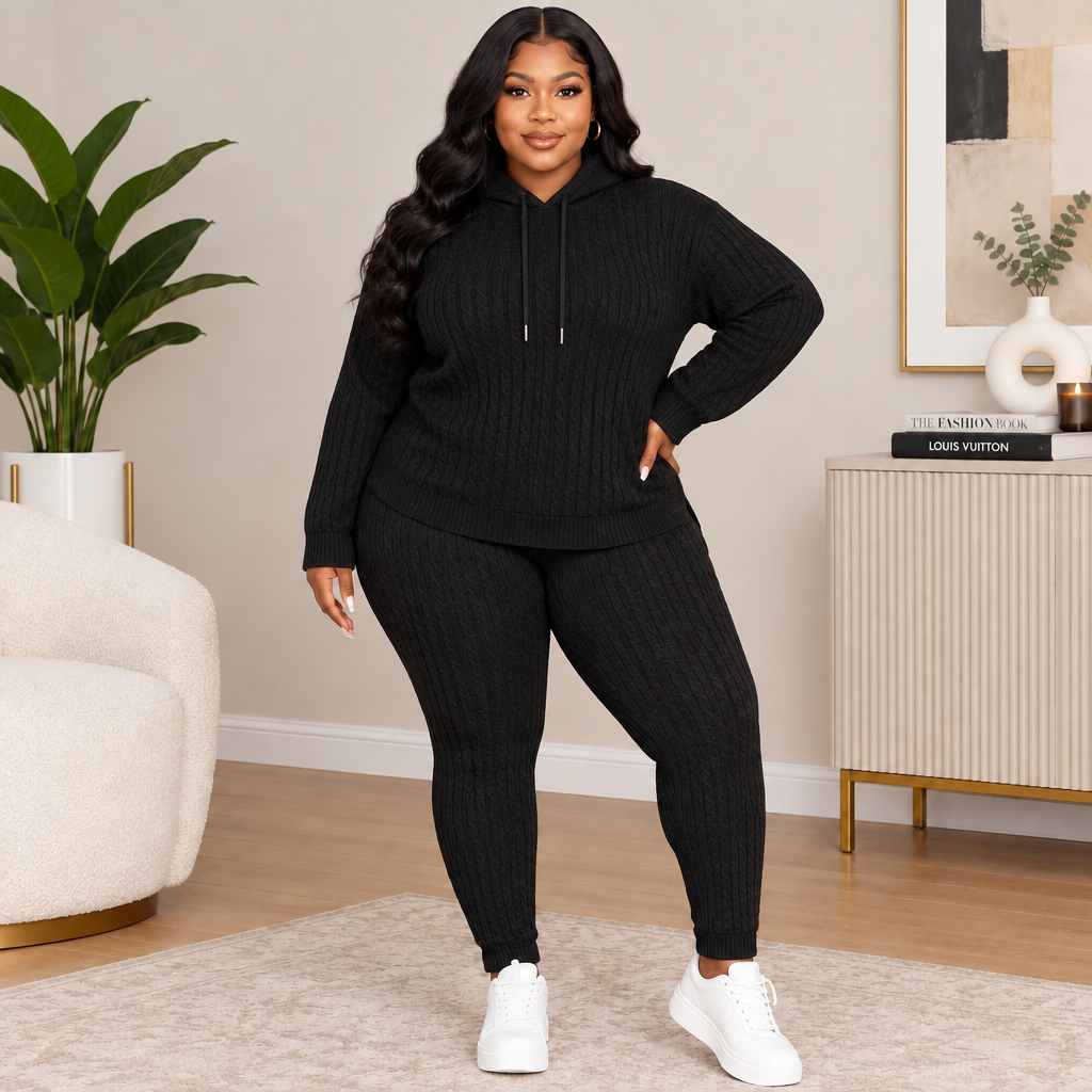 Plus Size 2pcs Outfits Sweatsuits Set