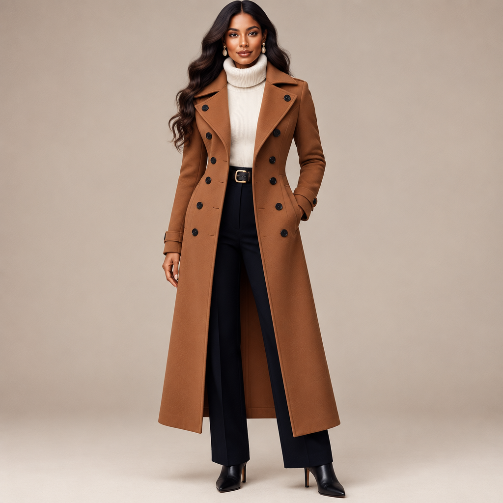 Slim-Fit Flattering High-End Temperament Versatile Trench Coat