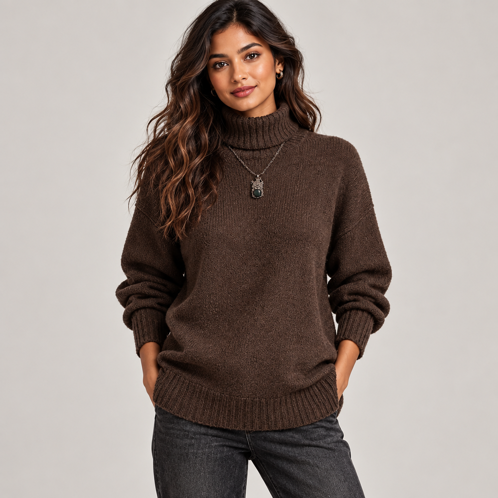 Casual High-Neck Versatile Sweater