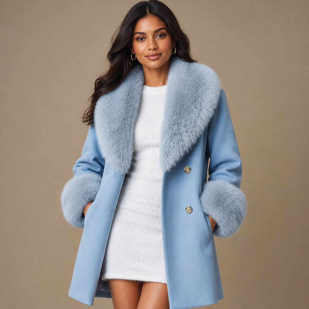 Lapel Double Breasted Long Coat
