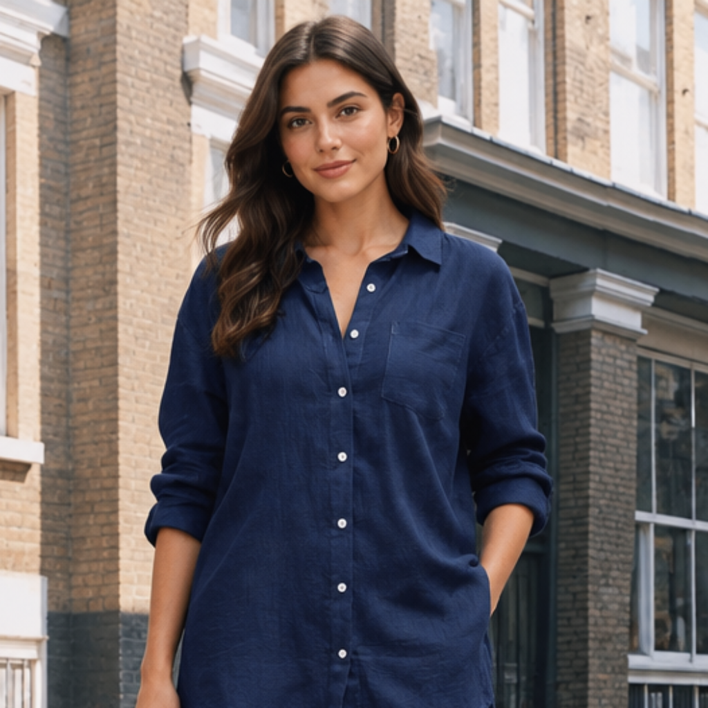 Women's Oversized Gauze Button- Shirt