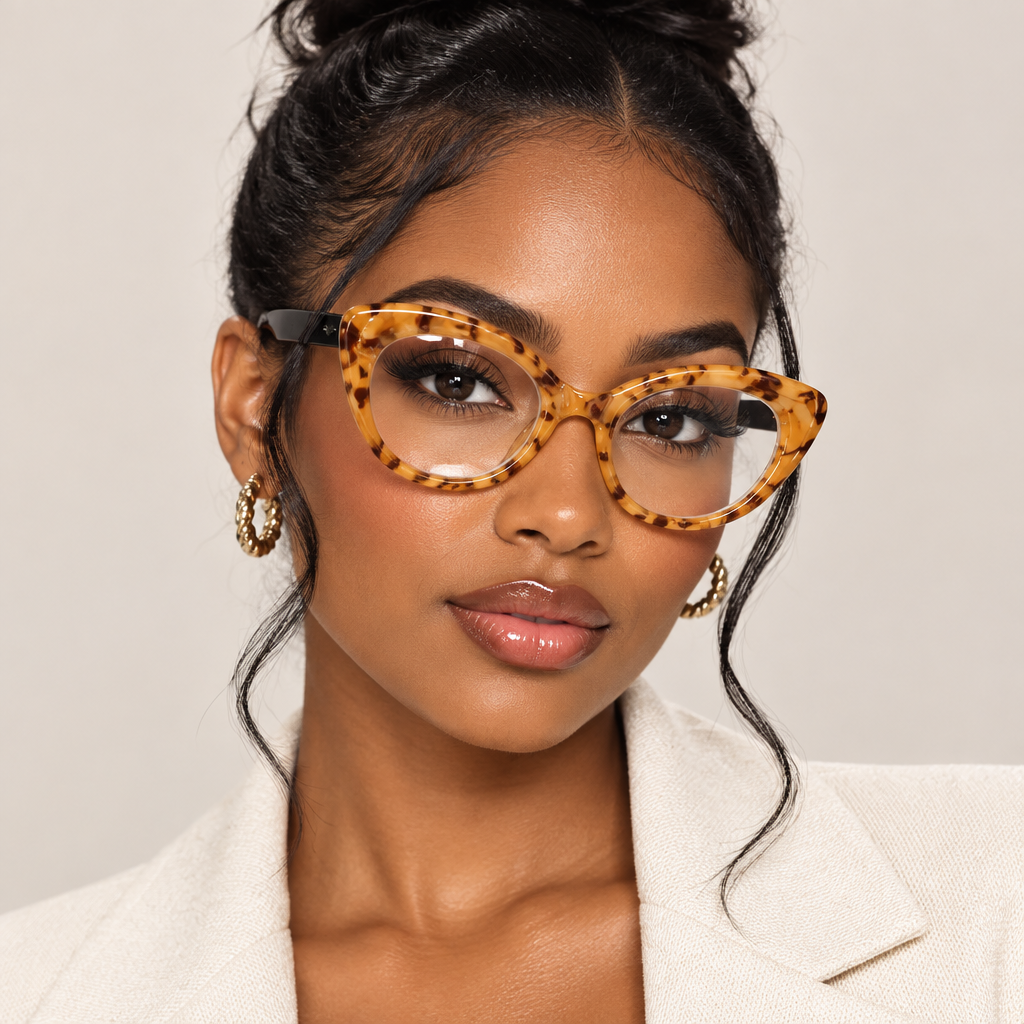 4pcs Fashion Contrast Color Oversized Cat-eye