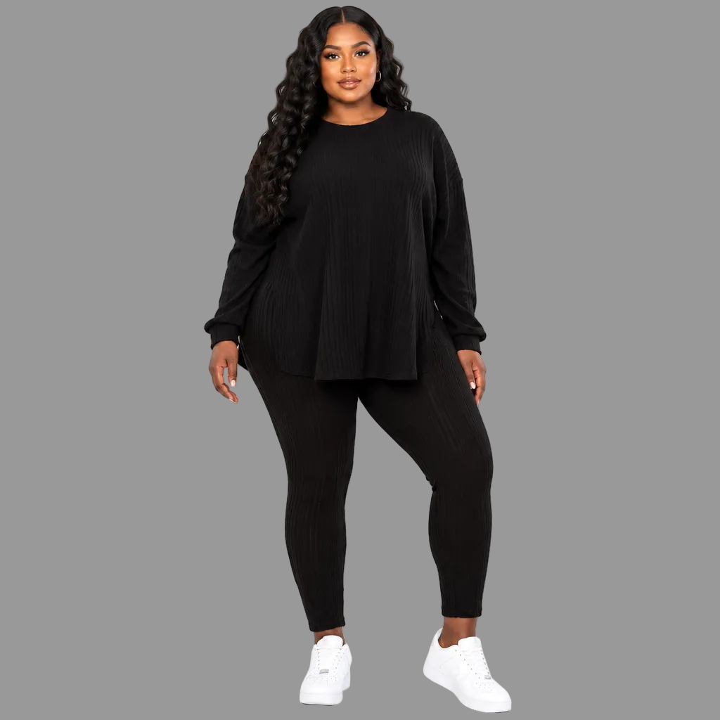 Plus Size Casual Solid Color Long Sleeve Suit