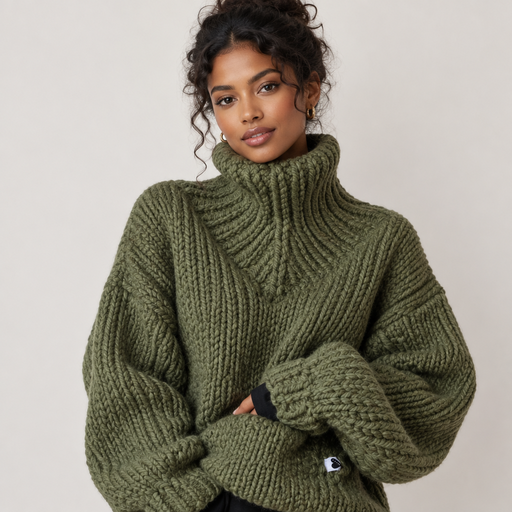 New Chunky Pullover Long-Sleeve Turtleneck Sweaters